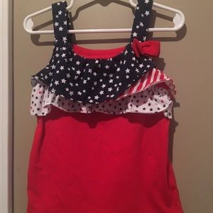 Girls red/white/blue tank -4T